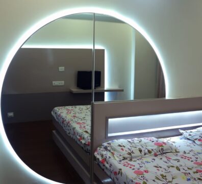 Architect and interior of Home residential project Bedroom designer stylish look Mirror unique view
